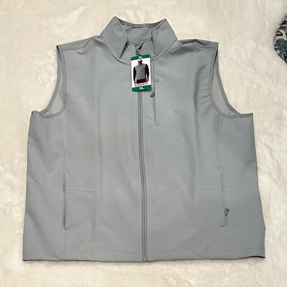 32 Degrees Heat Mens Midweight Tech Vest (X-Large, Regular, Regular, Gray)